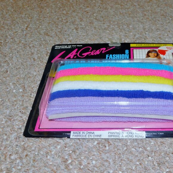 1985 L.A. Gear Neon 6 Fashion Head 'N' Waist Bands Set MOC Brand New Child Size - Picture 7 of 12